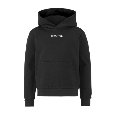 Craft Bluza z kapturem Community 2.0 Logo Hoodie (dopasowanie sportowe) czarna dziecięca