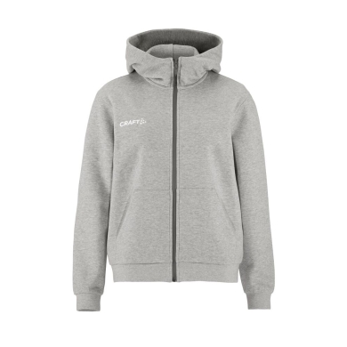 Craft Bluza z kapturem Community 2.0 Logo Full Zip Hoodie (Bawełna/Poliester) jasnoszara Damska