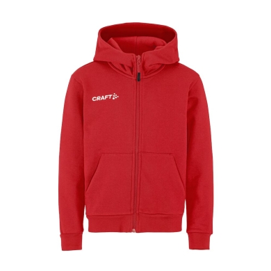 Craft Bluza z kapturem Community 2.0 Logo Full Zip Hoodie (Bawełna/Poliester) czerwona Dziecięca