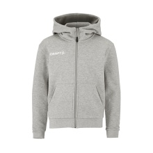 Craft Bluza z kapturem Community 2.0 Logo Full Zip Hoodie (Bawełna/Poliester) jasnoszara Dzieci