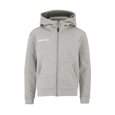 Craft Bluza z kapturem Community 2.0 Logo Full Zip Hoodie (Bawełna/Poliester) jasnoszara Dzieci