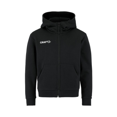 Craft Bluza z kapturem Community 2.0 Logo Full Zip Hoodie (Bawełna/Poliester) czarna Dziecięca