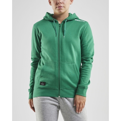 Craft Bluza z kapturem Hoodie Community FZ (Zamek błyskawiczny z przodu, sportowy krój) zielona Damska