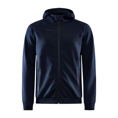 Craft Bluza z kapturem Core Soul Full Zip Hood (miękki materiał, z kieszeniami na zamek błyskawiczny) ciemnoniebieski Mężczyźni