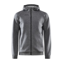 Craft Bluza z kapturem Core Soul Full Zip Hood (miękki materiał, z kieszeniami na zamek błyskawiczny) ciemnoszary Mężczyźni