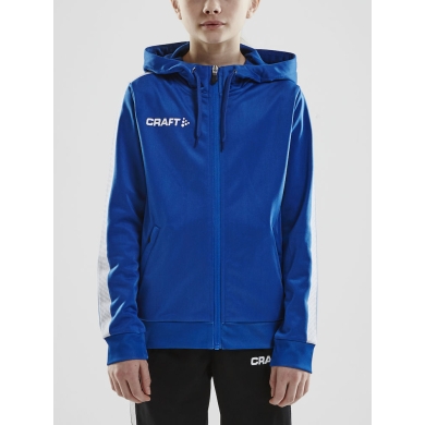 Craft Bluza z kapturem Hoodie Fullzip Pro Control niebieska/biała dla chłopców