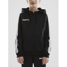 Craft Bluza z kapturem Hoodie Fullzip Pro Control czarny/biały dla chłopców