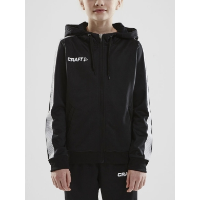 Craft Bluza z kapturem Hoodie Fullzip Pro Control czarny/biały dla chłopców