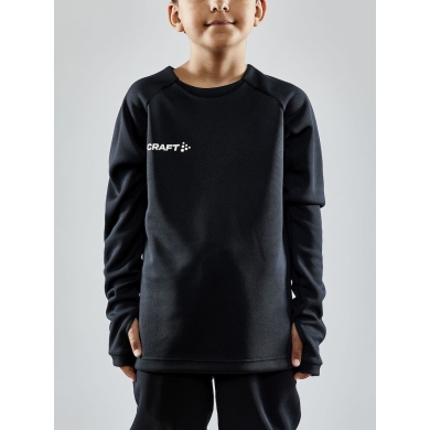 Craft Sportowa koszulka z długim rękawem Evolve Crew Neck - z materiału elastycznego - czarna dziecięca