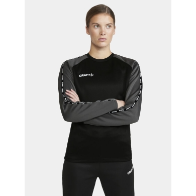 Craft Sportowa koszulka z długim rękawem Squad 2.0 Crew Neck (recyklingowany poliester, optymalna swoboda ruchów) czarna damska