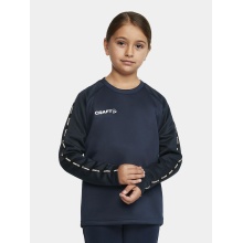 Craft Sportowa koszulka z długim rękawem Squad 2.0 Crew Neck (z recyklingowanego poliestru, optymalna swoboda ruchów) granatowa dziecięca