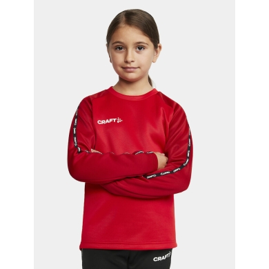 Craft Sportowa koszulka z długim rękawem Squad 2.0 Crew Neck (z recyklingowanego poliestru, optymalna swoboda ruchów) czerwona dziecięca