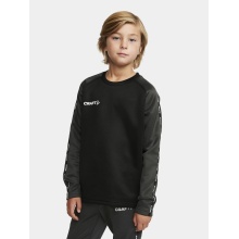 Craft Sportowa koszulka z długim rękawem Squad 2.0 Crew Neck (z recyklingowanego poliestru, optymalna swoboda ruchów) czarna dziecięca