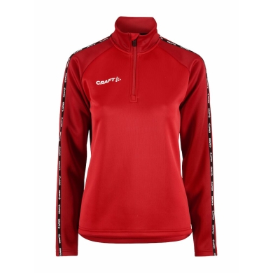 Craft Sportowa koszulka z długim rękawem Squad 2.0 Halfzip (ergonomiczny design, wysoka elastyczność) czerwona damska