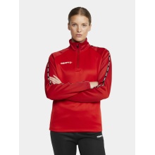 Craft Sportowa koszulka z długim rękawem Squad 2.0 Halfzip (ergonomiczny design, wysoka elastyczność) czerwona damska