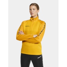 Craft Sportowa koszulka z długim rękawem Squad 2.0 Halfzip (ergonomiczny design, wysoka elastyczność) żółta/złota damska