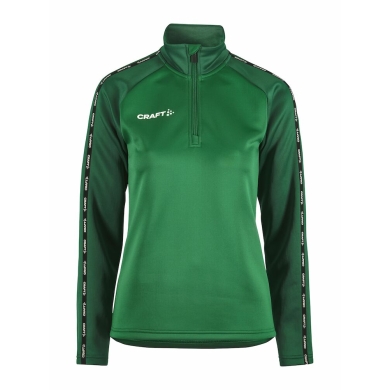 Craft Sportowa koszulka z długim rękawem Squad 2.0 Halfzip (ergonomiczny design, wysoka elastyczność) zielona damska