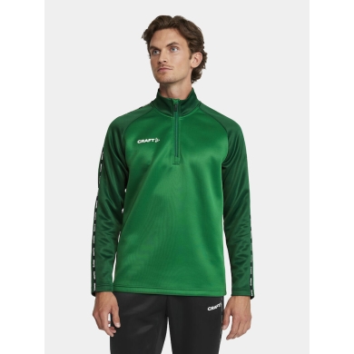 Craft Sportowa koszulka z długim rękawem Squad 2.0 Halfzip (ergonomiczny design, wysoka elastyczność) zielona męska