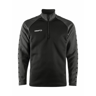 Craft Sportowa koszulka z długim rękawem Squad 2.0 Halfzip (ergonomiczny design, wysoka elastyczność) czarna/szara męska