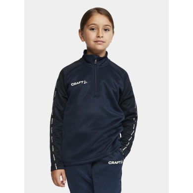 Craft Sportowa koszulka z długim rękawem Squad 2.0 Halfzip (ergonomiczny design, wysoka elastyczność) granatowa dziecięca