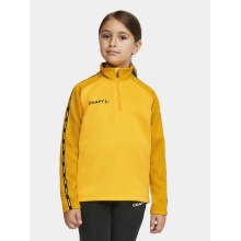 Craft Sportowa koszulka z długim rękawem Squad 2.0 Halfzip (ergonomiczny design, wysoka elastyczność) żółta/złota dziecięca