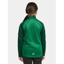 Craft Sportowa koszulka z długim rękawem Squad 2.0 Halfzip (ergonomiczny design, wysoka elastyczność) zielona dziecięca