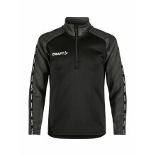 Craft Sportowa koszulka z długim rękawem Squad 2.0 Halfzip (ergonomiczny design, wysoka elastyczność) czarna/szara dziecięca