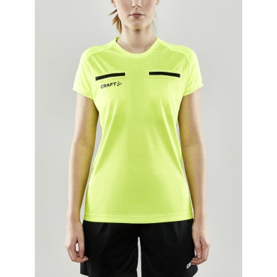 Craft Sport-Shirt Evolve Referee (recyklingowany poliester, wstawki z siateczki) neonowy żółty damski