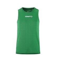 Craft Sport-Tank Rush 2.0 Singlet bez rękawów (100% rec. poliester) zielony dziecięcy