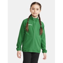 Craft Sportowa kurtka treningowa Rush 2.0 Full Zip (wysoka elastyczność) zielona dziecięca