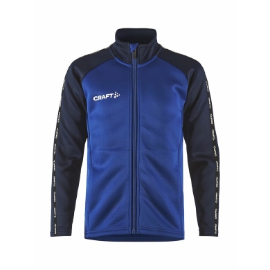 Craft Sportowa kurtka treningowa Squad 2.0 Full Zip (z kieszeniami bocznymi, elastyczny materiał funkcjonalny) kobaltowy dziecięcy