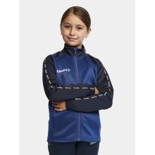 Craft Sportowa kurtka treningowa Squad 2.0 Full Zip (z kieszeniami bocznymi, elastyczny materiał funkcjonalny) kobaltowy dziecięcy