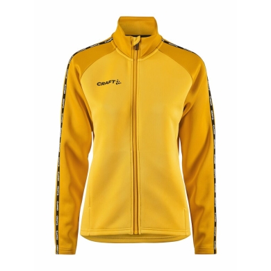 Craft Sportowa kurtka treningowa Squad 2.0 Full Zip (z kieszeniami bocznymi, elastyczny materiał funkcjonalny) żółta damska