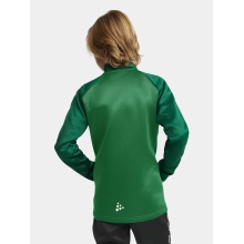 Craft Sportowa kurtka treningowa Squad 2.0 Full Zip (z kieszeniami bocznymi, elastyczny materiał funkcjonalny) zielona dziecięca