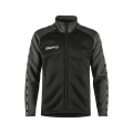 Craft Sportowa kurtka treningowa Squad 2.0 Full Zip (z kieszeniami bocznymi, elastyczny materiał funkcjonalny) czarna/szara dziecięca