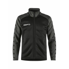 Craft Sportowa kurtka treningowa Squad 2.0 Full Zip (z kieszeniami bocznymi, elastyczny materiał funkcjonalny) czarna/szara dziecięca