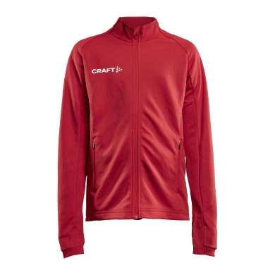 Craft Kurtka Treningowa Evolve Full Zip - wytrzymała kurtka Mid-Layer z materiału elastycznego - czerwona Dzieci