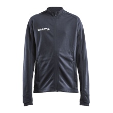 Craft Kurtka Treningowa Evolve Full Zip - wytrzymała kurtka Mid-Layer z materiału elastycznego - ciemnoszara dla dzieci