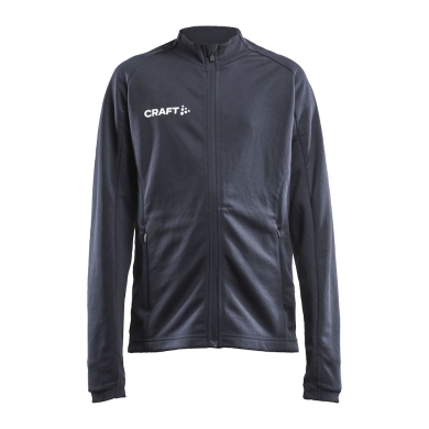 Craft Kurtka Treningowa Evolve Full Zip - wytrzymała kurtka Mid-Layer z materiału elastycznego - ciemnoszara dla dzieci