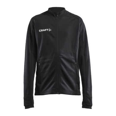 Craft Kurtka Treningowa Evolve Full Zip - wytrzymała kurtka Mid-Layer z materiału elastycznego - czarna Dzieci