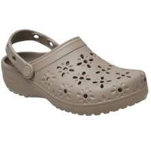 Klapki Crocs Classic Floral Cut Out Clog taupebrązowe damskie