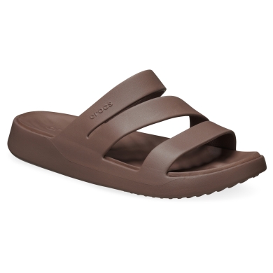 Klapki Crocs Getaway Strappy (lekkie, bezszwowe, elastyczne) brązowe damskie