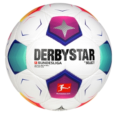 Derbystar Piłka nożna Bundesliga Brilliant APS v23 (oficjalna piłka meczowa sezonu 2023/2024) biała/kolorowa