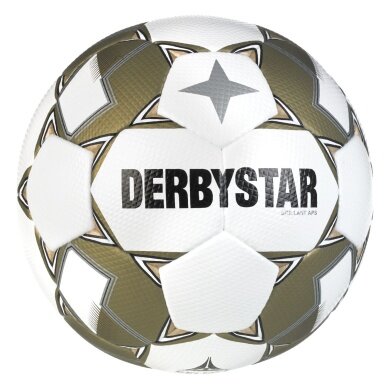 Derbystar Piłka nożna Brilliant APS v24 (Top piłka meczowa, FIFA Quality Pro) biała/złota