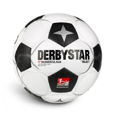 Derbystar Piłka nożna 2. Bundesliga Brilliant APS v24 (oficjalna piłka meczowa sezonu 2024/2025) biała/czarna