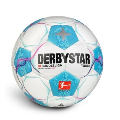 Derbystar Piłka nożna Bundesliga Brilliant Replica S-Light v24 (Sezon 2024/2025) biało/niebieska