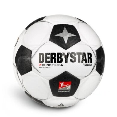 Derbystar Piłka nożna 2. Bundesliga Brillant Replica Classic v24 (Sezon 2024/2025) biało/czarna