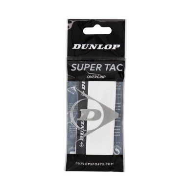 Dunlop Overgrip Super Tac 0.5mm - ekstremalnie chwytliwy, pochłaniający wilgoć - biały - 1 sztuka