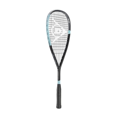 Dunlop Rakieta Squash Blackstorm Titanium SLS 130g/z wyważeniem na rączkę czarna/turkusowa - naciągnięta -