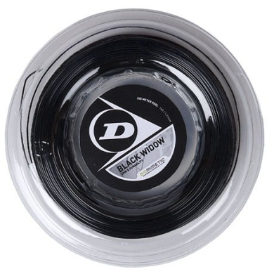 Dunlop Sznur tenisowy Black Widow (Trwałość+Spin) czarny 200m rolka